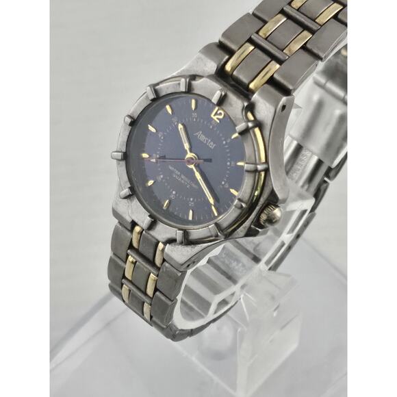 Ladies Amstar Titanium Watch Swiss Parts Two Tone New Battery Runs Great